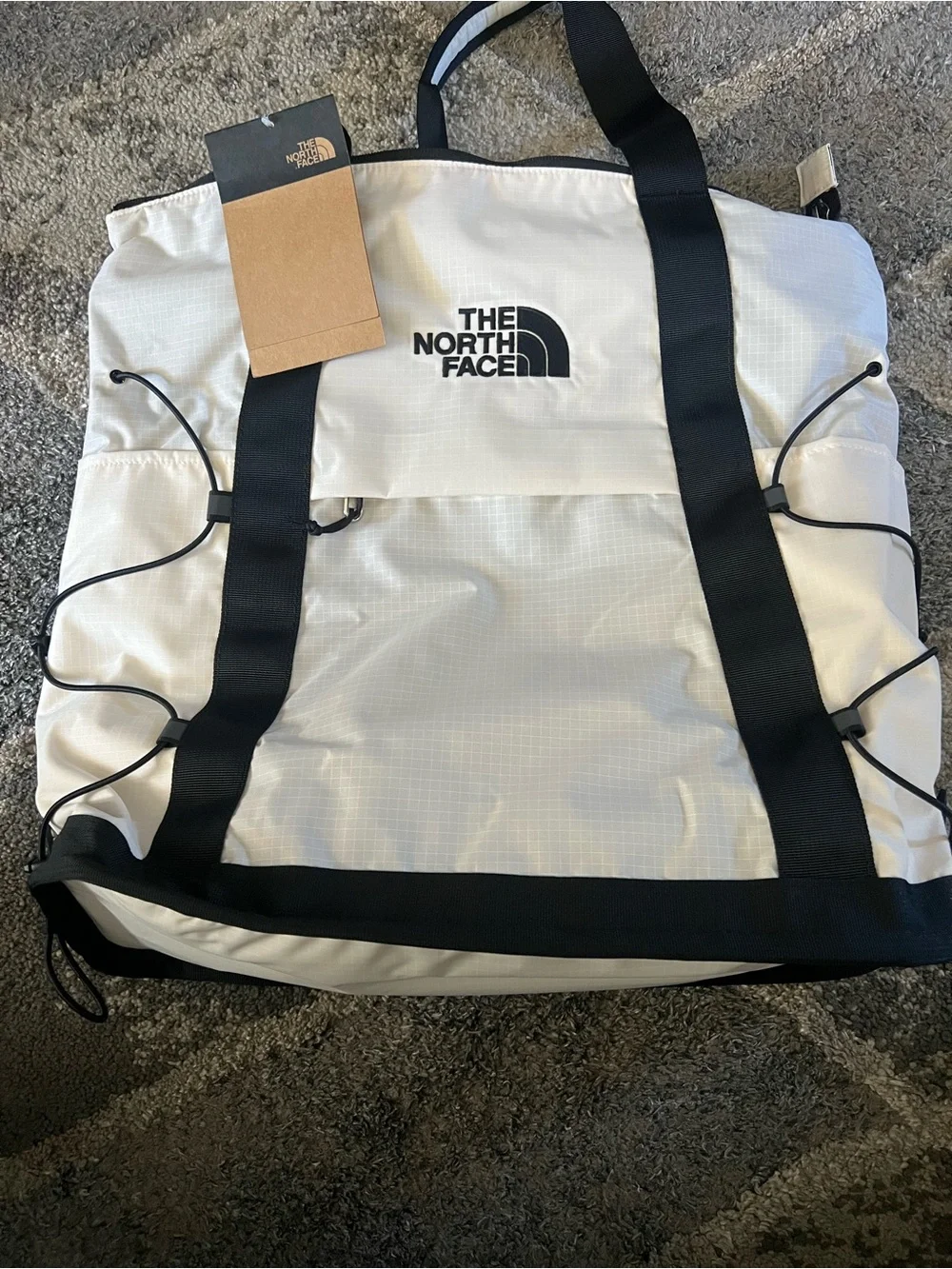 The North Face Borealis Convertible Tote White with Black Accents
